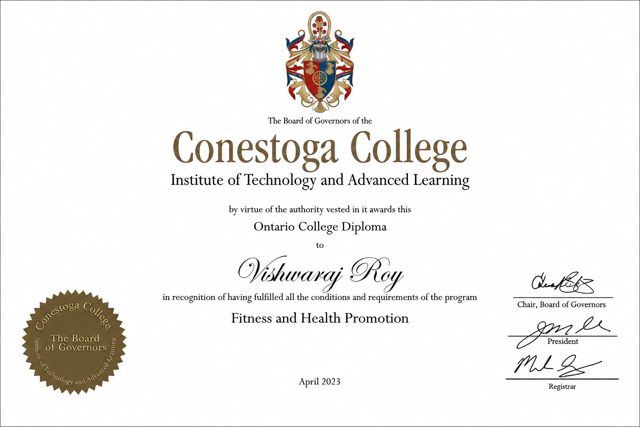 Fitness & Health Promotion certificate